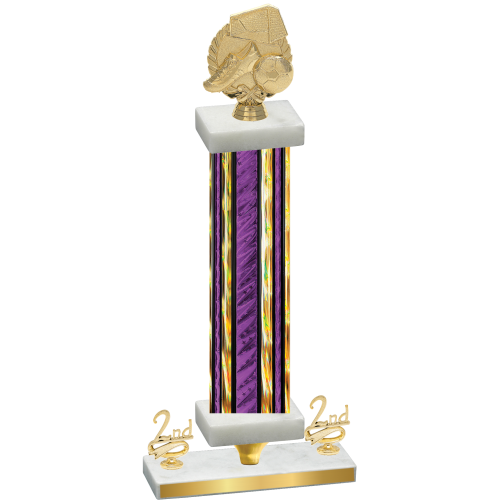 Premium Single Purple Glacier Second Place Soccer Trophy