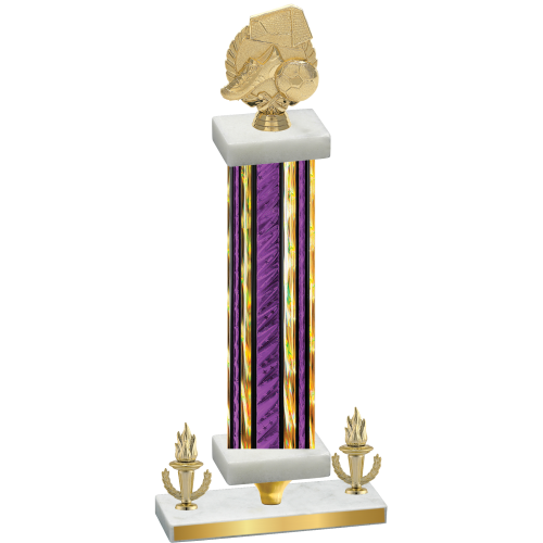 Premium Single Purple Glacier Victory Soccer Trophy