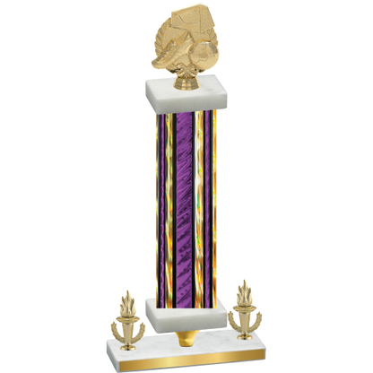 Premium Single Purple Glacier Victory Soccer Trophy