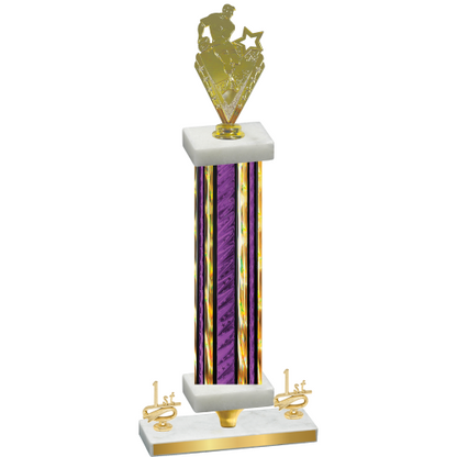 Premium Single Purple Glacier First Place Rugby Trophy