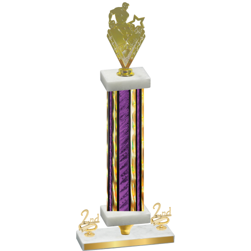 Premium Single Purple Glacier Second Place Rugby Trophy