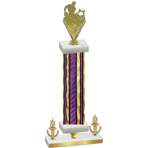 Premium Single Purple Glacier Victory Rugby Trophy