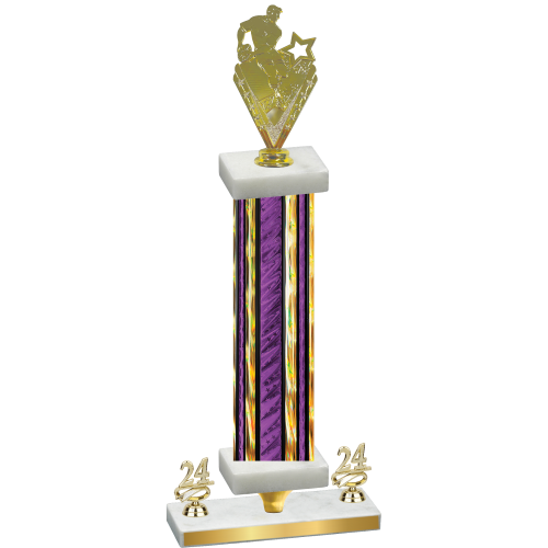 Premium Single Purple Glacier Year Rugby Trophy