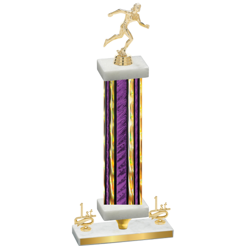 Premium Single Purple Glacier First Place Running Trophy