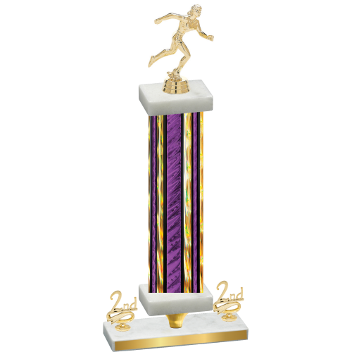 Premium Single Purple Glacier Second Place Running Trophy