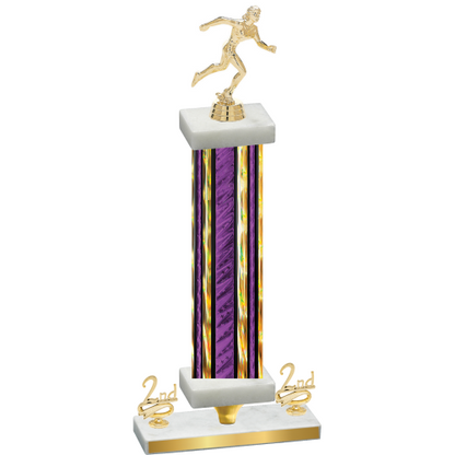 Premium Single Purple Glacier Second Place Running Trophy