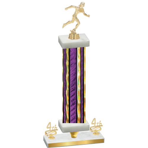 Premium Single Purple Glacier Fourth Place Running Trophy