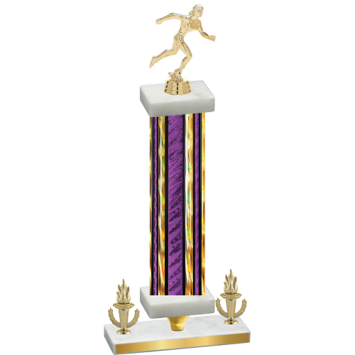 Premium Single Purple Glacier Victory Running Trophy