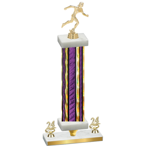 Premium Single Purple Glacier Year Running Trophy