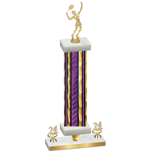 Premium Single Purple Glacier Year Tennis Trophy