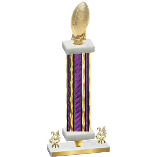 Premium Single Purple Glacier Year Football Trophy