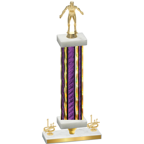 Premium Single Purple Glacier First Place Wrestling Trophy