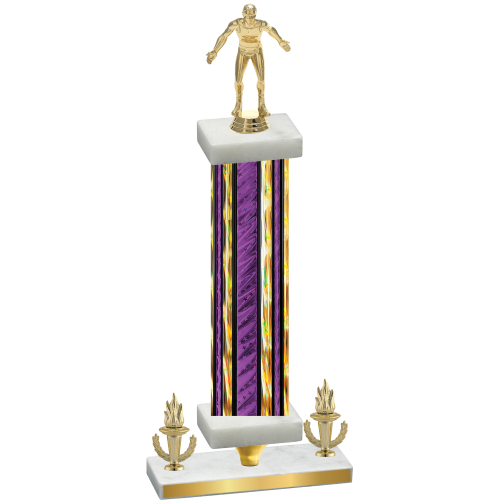 Premium Single Purple Glacier Victory Wrestling Trophy