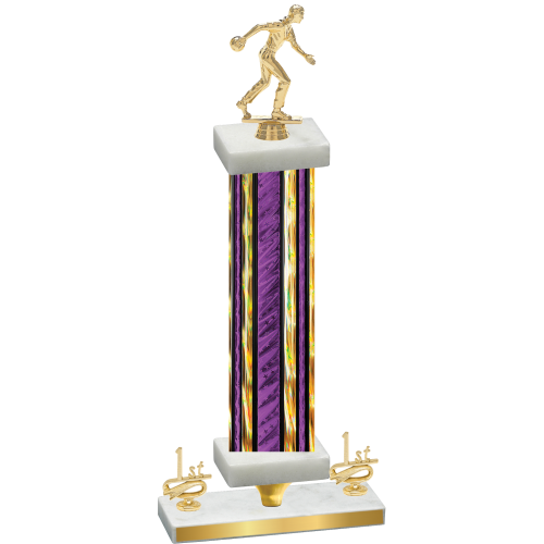 Premium Single Purple Glacier First Place Bowling Trophy