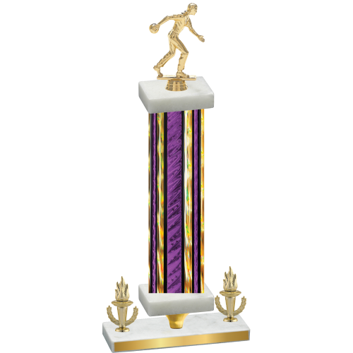 Premium Single Purple Glacier Victory Bowling Trophy