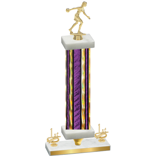 Premium Single Purple Glacier First Place Bowling Trophy