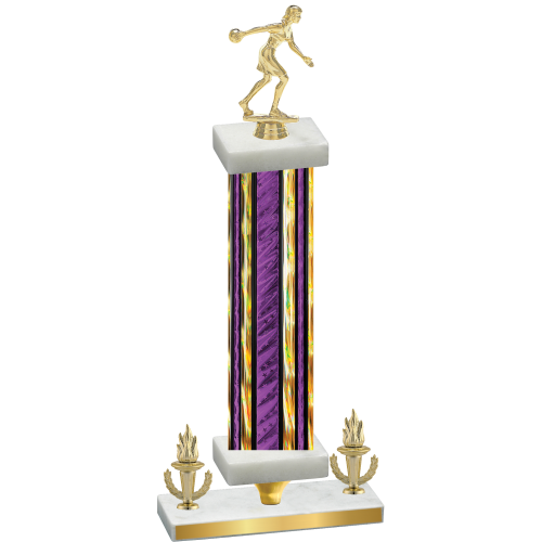 Premium Single Purple Glacier Victory Bowling Trophy