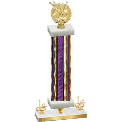 Premium Single Purple Glacier First Place Bowling Trophy