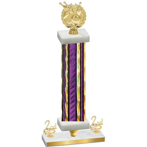 Premium Single Purple Glacier Second Place Bowling Trophy