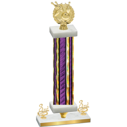 Premium Single Purple Glacier Third Place Bowling Trophy