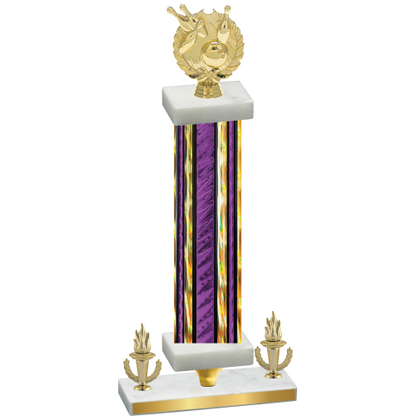 Premium Single Purple Glacier Victory Bowling Trophy