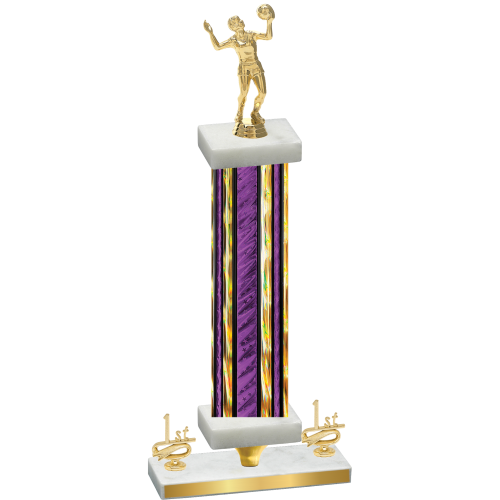 Premium Single Purple Glacier First Place Volleyball Trophy