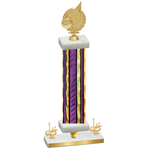 Premium Single Purple Glacier First Place Volleyball Trophy