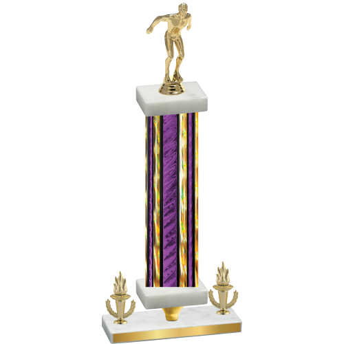 Premium Single Purple Glacier Victory Swimming Trophy