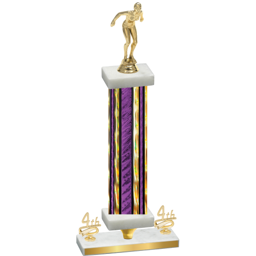 Premium Single Purple Glacier Fourth Place Tennis Trophy