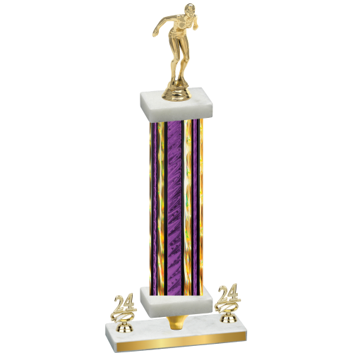 Premium Single Purple Glacier Year Tennis Trophy