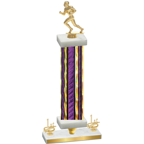 Premium Single Purple Glacier First Place Football Trophy