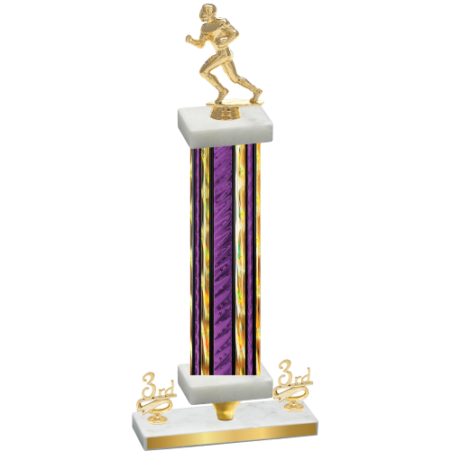 Premium Single Purple Glacier Third Place Football Trophy