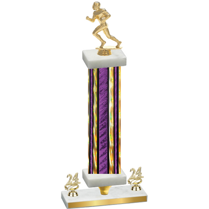 Premium Single Purple Glacier Year Football Trophy