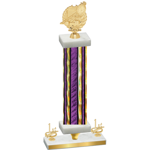 Premium Single Purple Glacier First Place Swimming Trophy