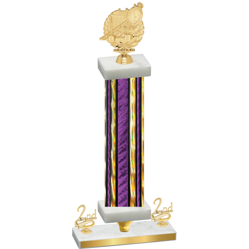 Premium Single Purple Glacier Second Place Swimming Trophy