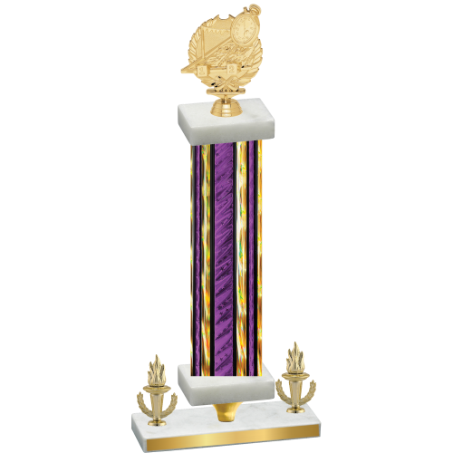 Premium Single Purple Glacier Victory Swimming Trophy