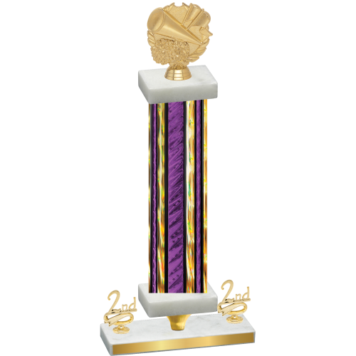 Premium Single Purple Glacier Second Place Cheerleading Trophy