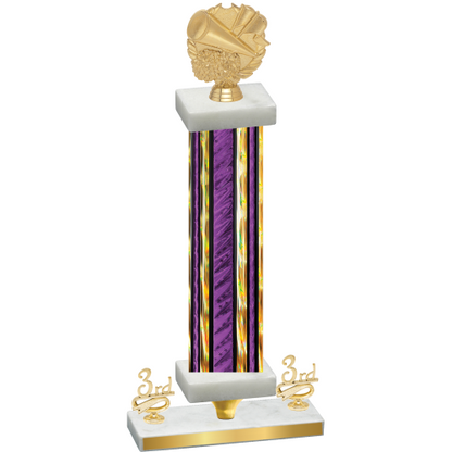 Premium Single Purple Glacier Third Place Cheerleading Trophy