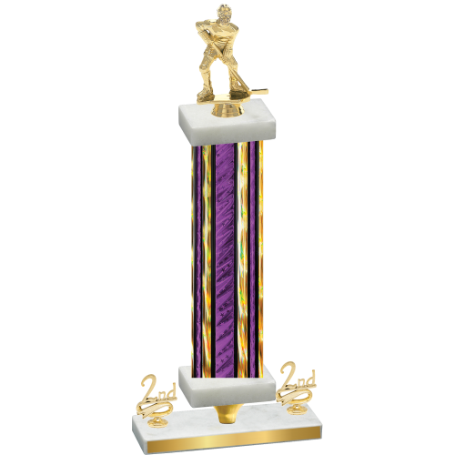 Premium Single Purple Glacier Second Place Hockey Trophy