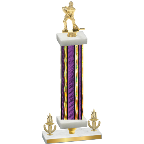 Premium Single Purple Glacier Victory Hockey Trophy