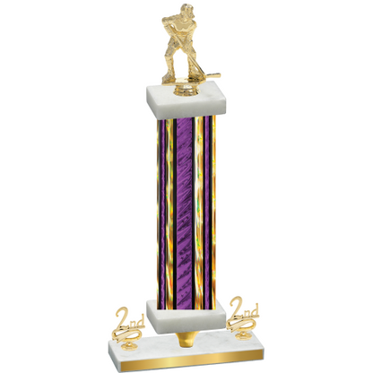 Premium Single Purple Glacier Second Place Hockey Trophy