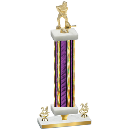 Premium Single Purple Glacier Year Hockey Trophy