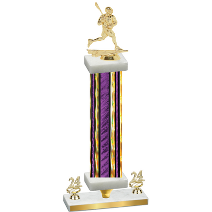 Premium Single Purple Glacier Year Lacrosse Trophy