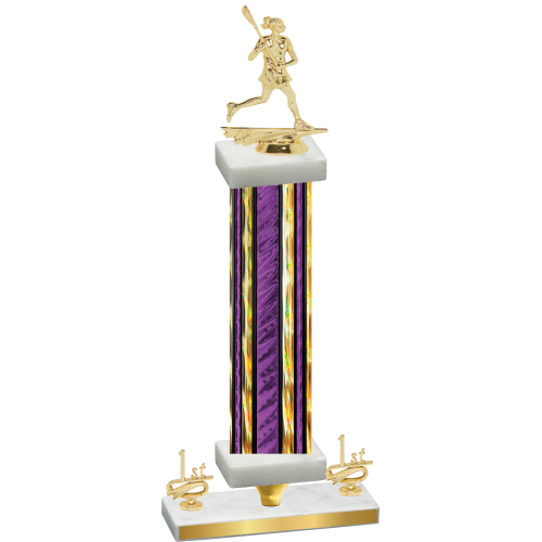 Premium Single Purple Glacier First Place Lacrosse Trophy