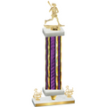 Premium Single Purple Glacier Third Place Lacrosse Trophy
