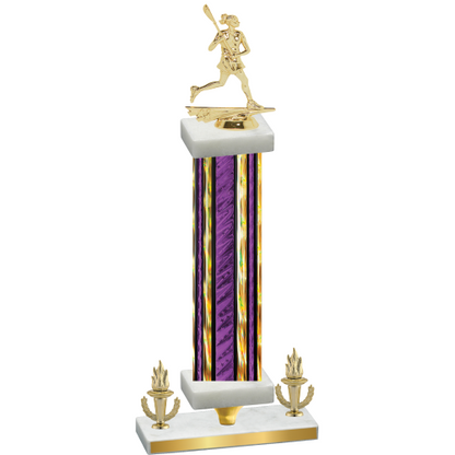 Premium Single Purple Glacier Victory Lacrosse Trophy