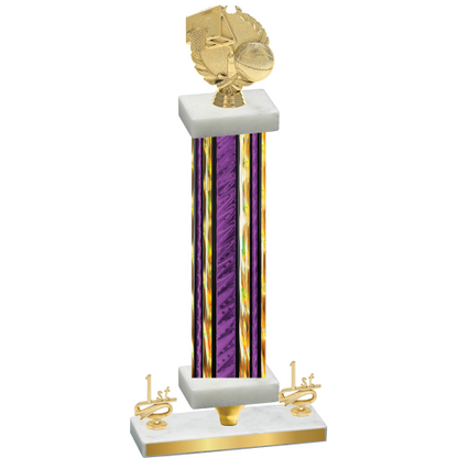 Premium Single Purple Glacier First Place Basketball Trophy