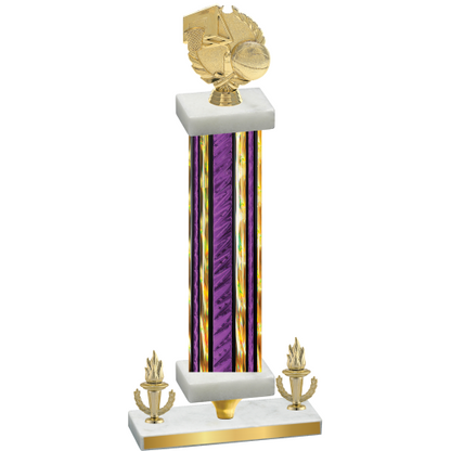 Premium Single Purple Glacier Victory Basketball Trophy