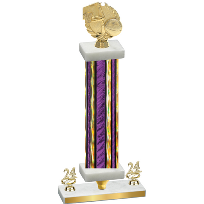 Premium Single Purple Glacier Year Basketball Trophy