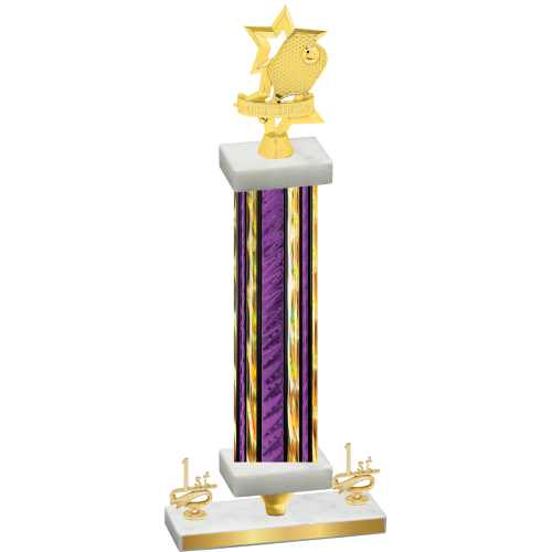 Premium Single Purple Glacier First Place Pickleball Trophy